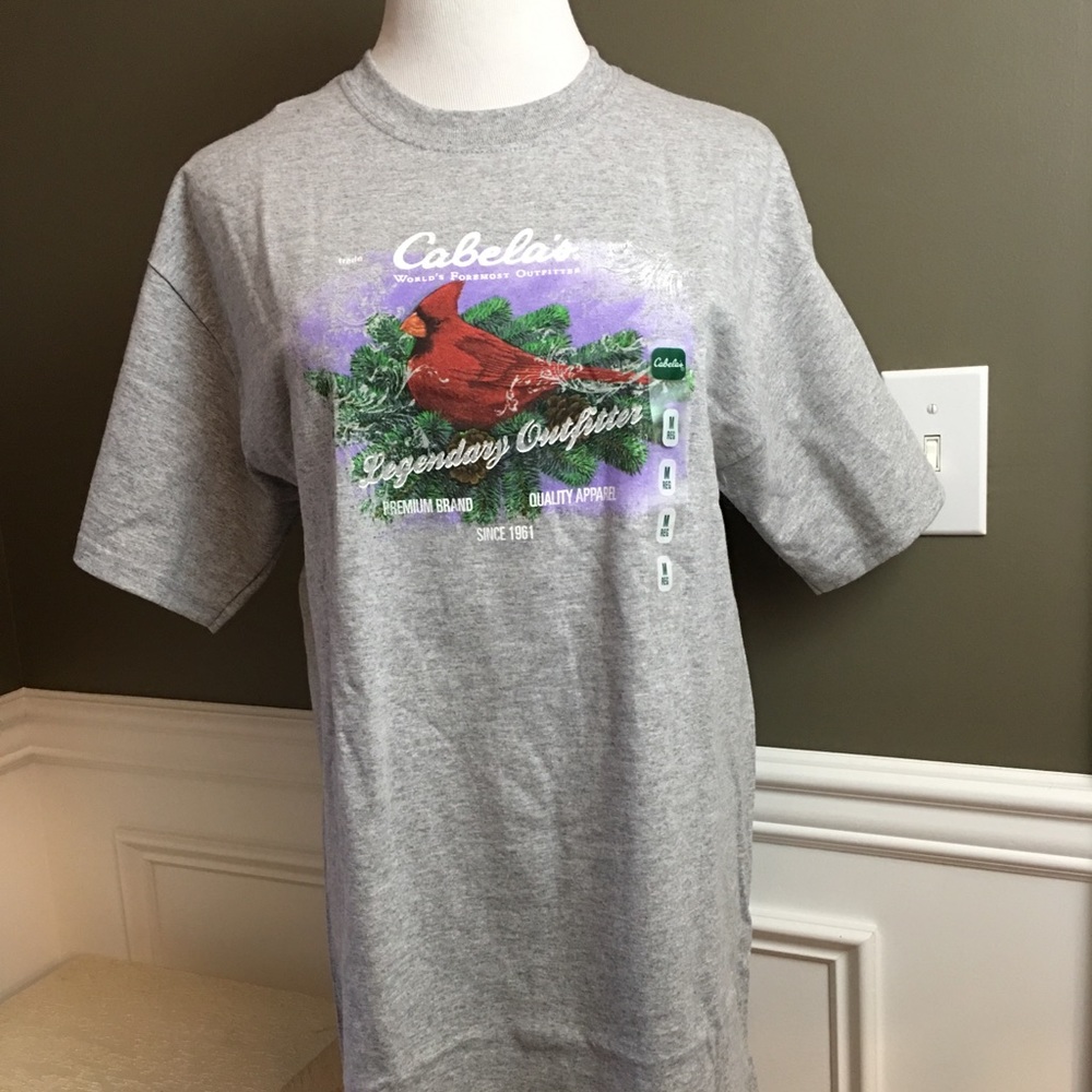 Cabelas‎ Womens Gray Bird Short Sleeve T Shirt Sz M